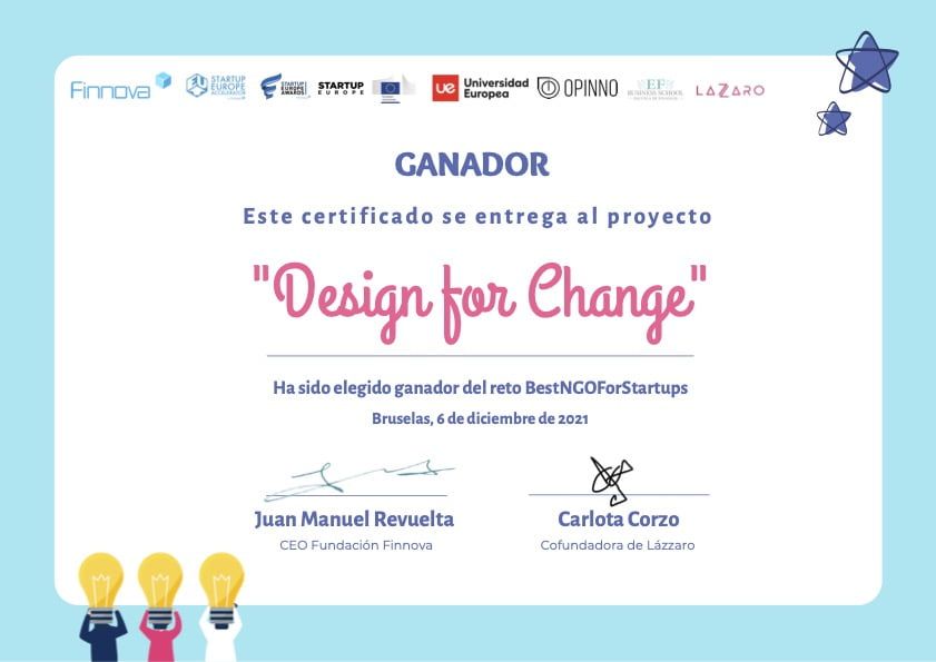 Premio Best NGO for Startups 2021 de la Startup Europe Awards